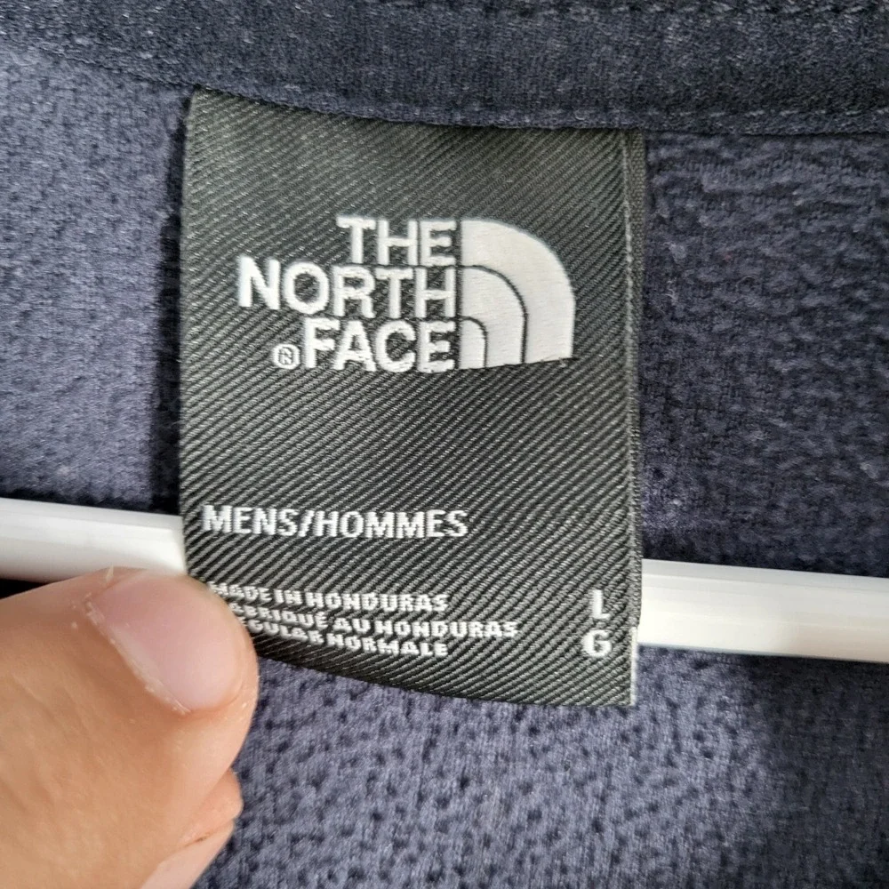 The North Face Sweatshirt Men's L Navy Blue Fleece 1/4 Zip Mock Neck Outdoor Cas